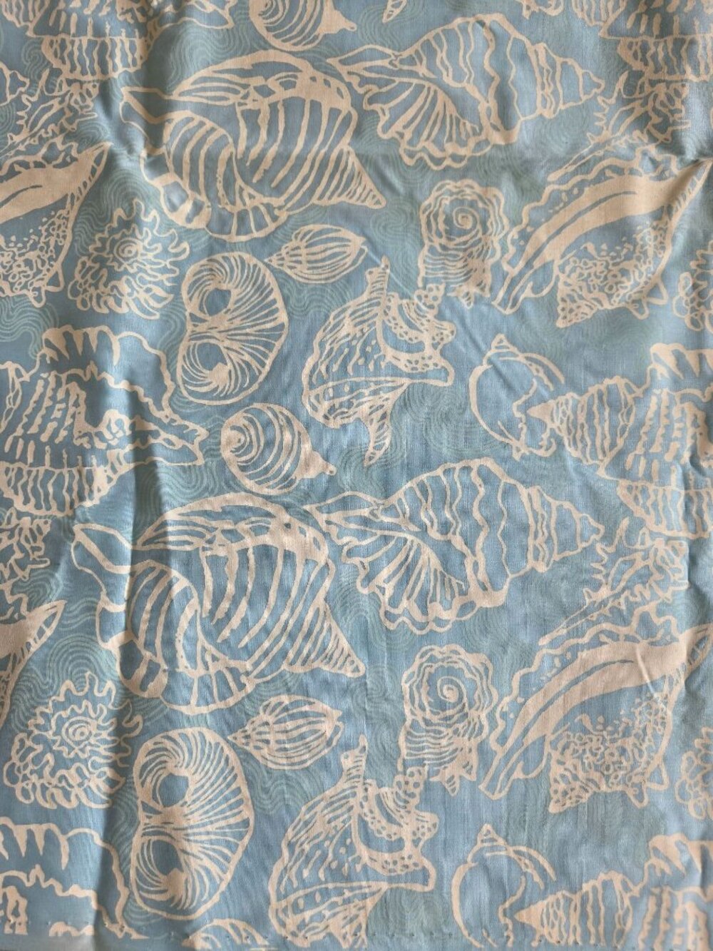 Vtg Sea Life Fabric By Key West Hand Print Fabrics Inc. 45" x 66" Nautical Shell - Picture 3 of 5